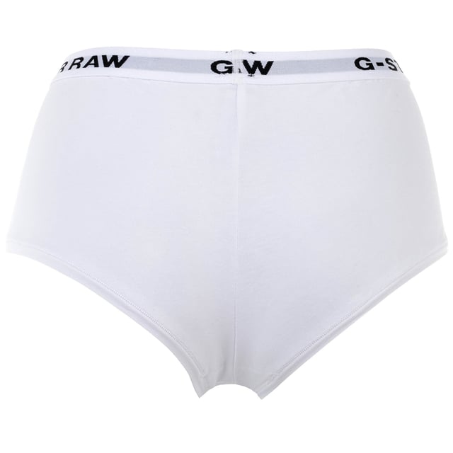 Einfarbige Damen Hipster von der Marke G-STAR im vorteilhaften 3er Pack. Slips für den Alltag mit Logo-Bund aus weicher Stretch-Baumwolle.