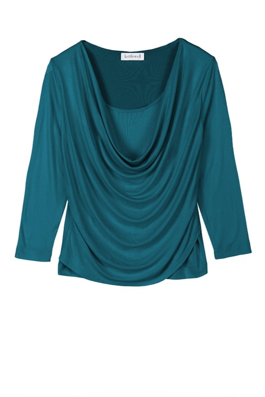 Soft viscose jersey allows for a soft, flattering drape that is perfect for dressing up or down.