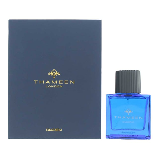 Thameen Diadem Extrait de Parfum 50ml Diadem, launched in 2018, is an Amber fragrance for both men and women by Thameen. Perfect for Fall and Winter, this fragrance can be worn both day and night. Top notes of this fragrance are Olibanum, Lavender and Cardamom. Middle notes of this fragrance are Rose and Saffron with base notes of Patchouli, Amber and Vanilla.