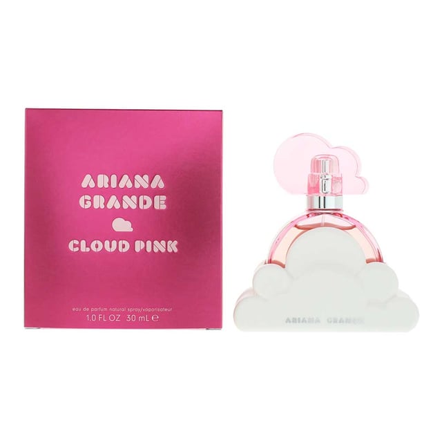 Ariana Grande Cloud Pink Eau de Parfum is an enchanting Oriental Vanilla fragrance that radiates joy and playfulness. Launched in 2023, this delightful scent is perfect for the warmer seasons and is best suited for day wear. The fragrance is housed in a whimsical cloud design bottle with an acrylic pink cloud lid, evoking a sense of lightness and dreaminess, much like the scent itself.  

The fragrance opens with an exciting burst of tropical pitahaya, wild berries, and pineapple, creating a fresh and fruity introduction that immediately captures your senses. At its heart, the creamy essence of coconut water, combined with the floral sweetness of vanilla orchid and the musky warmth of ambrette, adds depth and complexity. The base is a warm, comforting blend of praline, musk, amberwood, and moss, leaving a soft, sweet, and earthy trail that lingers beautifully throughout the day.  

Top Notes: Pitahaya, Wild Berries, Pineapple 
Middle Notes: Coconut Water, Vanilla Orchid, Ambrette 
Base Notes: Praline, Musk, Amberwood, Moss  

How to Apply: 

Spray the fragrance onto your pulse points—such as your wrists, neck, and behind your ears—for the most effective fragrance diffusion. Avoid rubbing the fragrance after applying, as this can alter its composition and reduce its longevity. 

For wrist application, spray after washing your hands to maintain the integrity of the scent.
