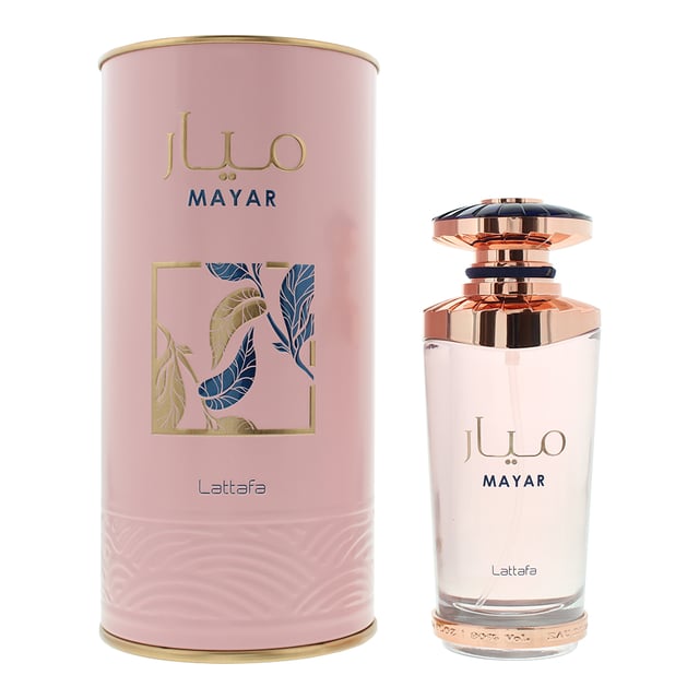 Mayar, launched in 2022, is a Floral Fruity fragrance for women by Lattafa Perfumes. Perfect for Spring and Summer, this fragrance is mostly worn during the day. Top notes of this fragrance are Raspberry, Litchi and Violet Leaf. Middle notes of this fragrance are White Rose, Peony and Jasmine with base notes of Musk and Vanilla.