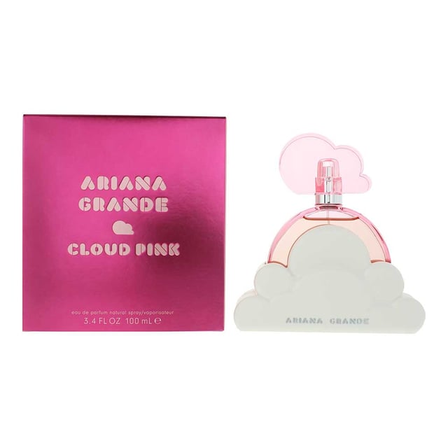 Ariana Grande Cloud Pink Eau de Parfum is an enchanting Oriental Vanilla fragrance that radiates joy and playfulness. Launched in 2023, this delightful scent is perfect for the warmer seasons and is best suited for day wear. The fragrance is housed in a whimsical cloud design bottle with an acrylic pink cloud lid, evoking a sense of lightness and dreaminess, much like the scent itself.  

The fragrance opens with an exciting burst of tropical pitahaya, wild berries, and pineapple, creating a fresh and fruity introduction that immediately captures your senses. At its heart, the creamy essence of coconut water, combined with the floral sweetness of vanilla orchid and the musky warmth of ambrette, adds depth and complexity. The base is a warm, comforting blend of praline, musk, amberwood, and moss, leaving a soft, sweet, and earthy trail that lingers beautifully throughout the day.  

Top Notes: Pitahaya, Wild Berries, Pineapple 
Middle Notes: Coconut Water, Vanilla Orchid, Ambrette 
Base Notes: Praline, Musk, Amberwood, Moss  

How to Apply: 

Spray the fragrance onto your pulse points—such as your wrists, neck, and behind your ears—for the most effective fragrance diffusion. Avoid rubbing the fragrance after applying, as this can alter its composition and reduce its longevity. 

For wrist application, spray after washing your hands to maintain the integrity of the scent.
