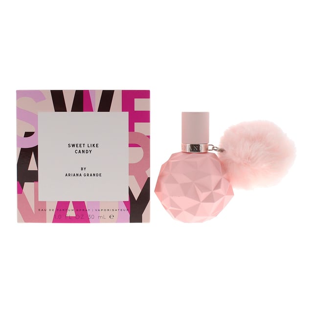 Sweet Like Candy by Ariana Grande is a floral fruity gourmand fragrance for women. Top notes are blackberry, bergamot and pear. Middle notes are black currant, whipped cream, marshmallow, jasmine, frangipani and honeysuckle. Base notes are vanilla and cashmere wood. Sweet Like Candy was launched in 2016.