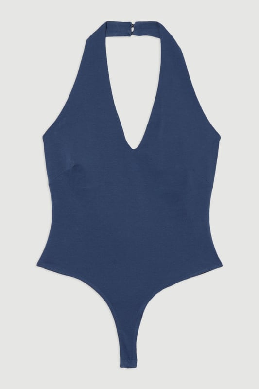 Stretch Cotton Jersey Halter Jersey Bodysuit
