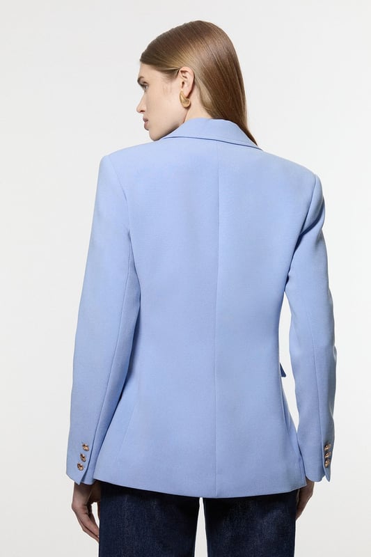 Compact Stretch Essential Tailored Doubled Breasted Blazer