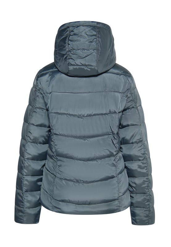 Starte glänzend in die Wintersaison und mach die wattierte Steppjacke von myMo zu Deinem Begleiter. Das schimmernde Obermaterial verleiht der Jacke eine tolle Optik, während die mit synthetischem Füllmaterial ausgestatteten Kammern für eine ideale Isolierung sorgen. Der hohe Stehkragen ist ebenfalls gefüttert und eine Kapuze schützt vor Wind und Nässe. Seitliche Reißverschlusstaschen runden das Design ab.  Steppjacke