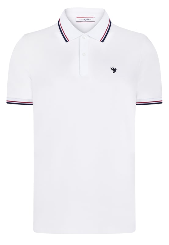 Das Felix Hardy Herren-Poloshirt mit kurzen Ärmeln ist ein zeitloses Kleidungsstück, das Komfort und Stil vereint. Aus einem atmungsaktiven, leichten Stoff gefertigt, bietet es hervorragende feuchtigkeitsableitende Eigenschaften, damit Sie den ganzen Tag kühl und trocken bleiben. Der klassische Polokragen und die Knopfleiste verleihen eine gepflegte, aber legere Optik, ideal für verschiedene Anlässe. Die taillierte Passform sorgt für eine moderne Silhouette, während die kurzen Ärmel und die weiche Textur uneingeschränkte Bewegungsfreiheit bieten. Ob für einen entspannten Ausflug oder eine semi-formelle Veranstaltung – dieses Poloshirt ist eine vielseitige Bereicherung für jede Garderobe.