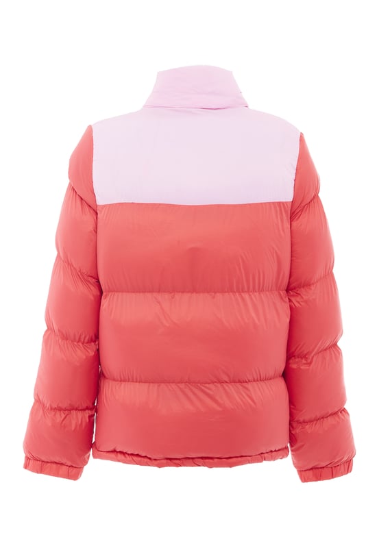 Mymo Gewatteerd gewatteerd jack Dames Zomerrood zoetroze Nu komt kleur in het spel. De gewatteerde pufferjassen van myMo ATHLSR zorgen met hun tweekleurige look voor een winterhighlight. Uitgerust met een capuchon, zijzakken met ritssluiting, verstelbare manchetten en een elastisch trekkoord in de zoom, kan het trendy ontwerp je op een ontspannen manier beschermen tegen lage temperaturen. Het synthetische vulmateriaal isoleert – ook zonder toevoeging van dierlijke producten. Jas