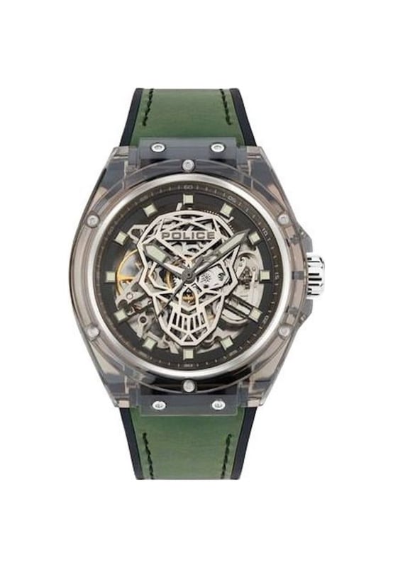 Police PEWGR1592404 - Damenuhr Quarz aus Harz• Material: Harz• Glas: Mineral• Armband: Silikon• Farbe: Transparent• Wasserbeständigkeit: 0 m (0 ATM)• Gehäusegröße: 44 mm