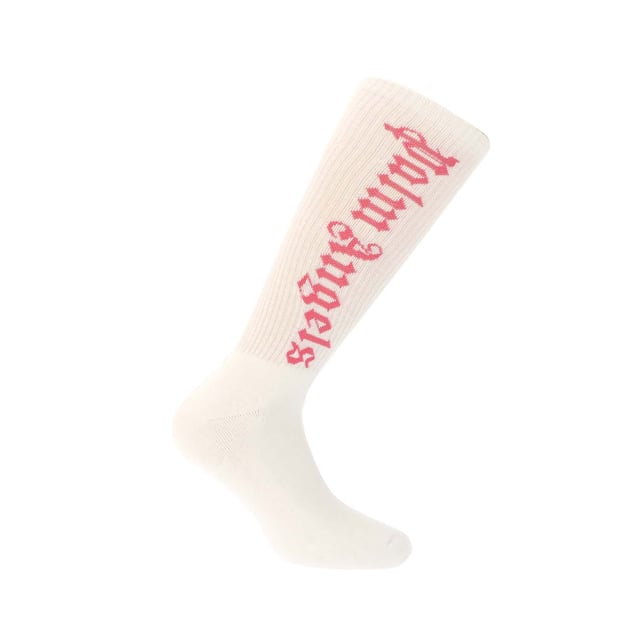 Men's Palm Angels Classic Logo Socks.- Ribbed pattern.- Palm Angels jacquard logo. Material: 90% Cotton, 5% Elastane, 5% Polyamide. Ref: PMRA0010040168.