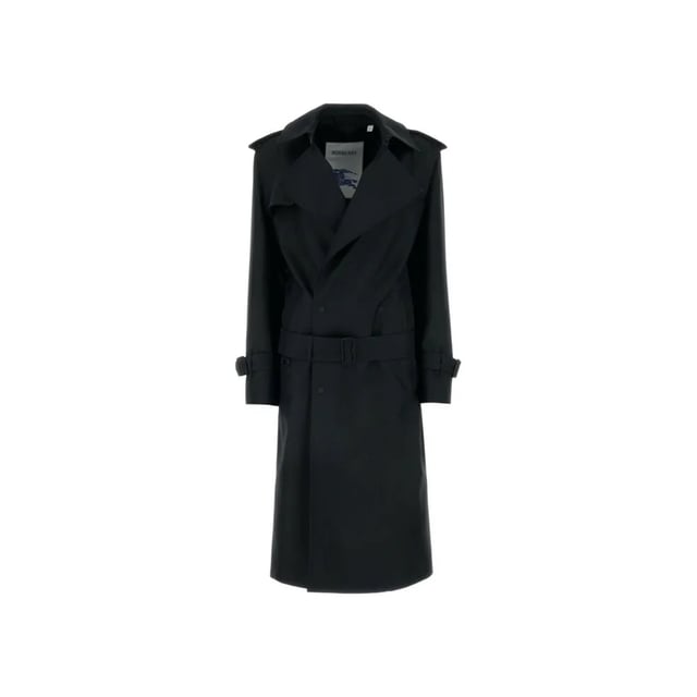 Gabardina de seda con mezcla de Burberry - Composición: 40% Poliéster 60% Seda - Forro: Viscosa - Mangas largas - Solapas de pico - Cierre con botones en la parte delantera - Cinturón a juego desmontable - Lavado a mano - Solapa delantera y protector de tormenta en la parte trasera - Dos bolsillos laterales - Abertura central en la espalda - Hecho en Italia - Género: W