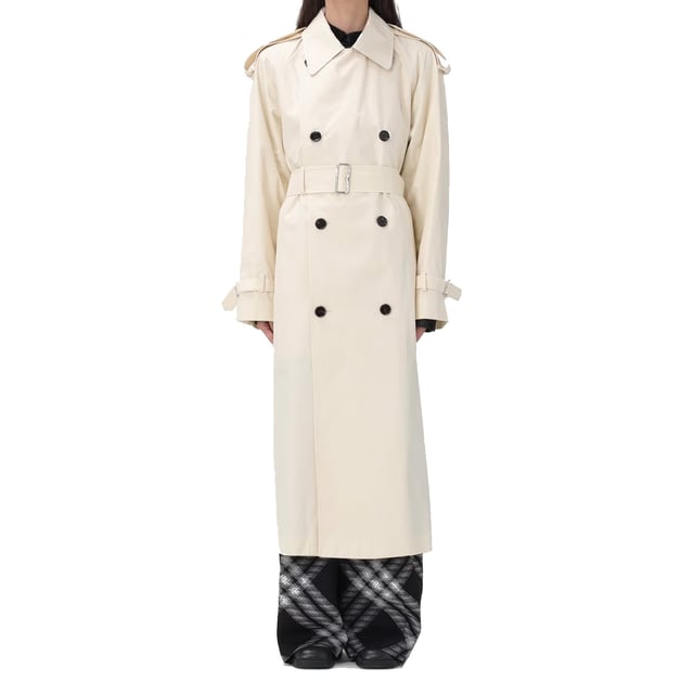 Gabardina de algodón Burberry - Composición: 100% Algodón - Mangas largas - Dos bolsillos laterales - Una abertura en la espalda - Cruzado - Cuello clásico - Bajo recto - Lavado a máquina (delicado) - Cinturón ajustable en la cintura - Tira de botones ajustable - Hecho en Italia - Género: MUJER -