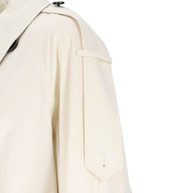 Gabardina de algodón Burberry - Composición: 100% Algodón - Mangas largas - Dos bolsillos laterales - Una abertura en la espalda - Cruzado - Cuello clásico - Bajo recto - Lavado a máquina (delicado) - Cinturón ajustable en la cintura - Tira de botones ajustable - Hecho en Italia - Género: MUJER -