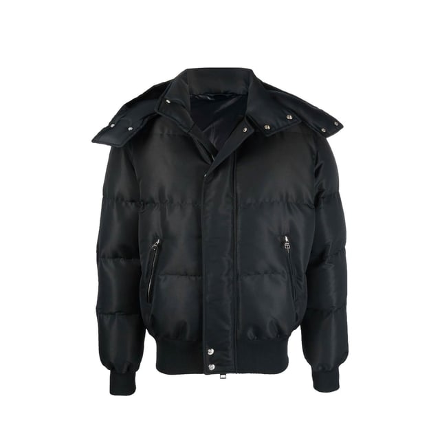 Chaqueta bomber acolchada de mezcla de lana de Alexander Mcqueen - Composición: 100% Poliamida - Mangas largas - Diseño acolchado - Estampado de logo en la parte trasera - Cierre frontal oculto - Dos bolsillos laterales con cremallera - Hecho en Italia -