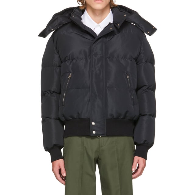 Chaqueta bomber acolchada de mezcla de lana de Alexander Mcqueen - Composición: 100% Poliamida - Mangas largas - Diseño acolchado - Estampado de logo en la parte trasera - Cierre frontal oculto - Dos bolsillos laterales con cremallera - Hecho en Italia -