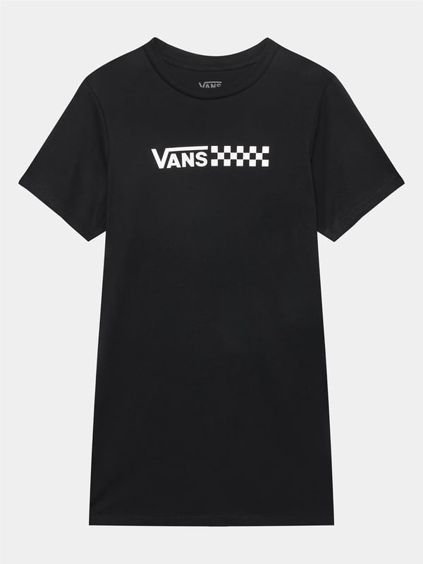 The Vans Chalkboard Relaxed Tee Dress offers effortless style and laid-back comfort in one versatile piece. Made from soft, breathable 100% cotton, this relaxed-fit t-shirt dress features short sleeves, a classic crew neckline, and a minimalist Vans logo graphic on the chest for a clean, understated look. Its loose silhouette makes it perfect for easy everyday wear, whether you're out on the go or lounging in comfort. Key Features: Soft and breathable 100% cotton fabric Relaxed fit for a laid-back, casual vibe Classic crew neck and short sleeves Subtle Vans Chalkboard-style logo graphic on the chest Versatile t-shirt dress design that pairs effortlessly with sneakers or sandals Perfect for sunny days, layering, or street-inspired styling, the Vans Chalkboard Tee Dress delivers comfort and timeless cool in a simple silhouette.