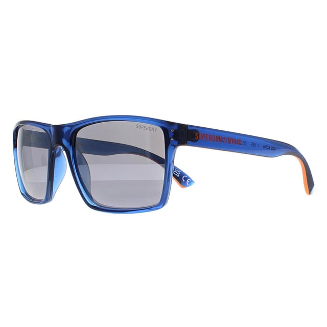 Superdry Square Mens Navy and Black Silver Mirror Kobe  Sunglasses are a perfect combination of sporty and stylish design. The temples of the glasses feature the iconic Superdry logo, adding a touch of designer flair. These sunglasses are perfect for those who want to add a sporty edge to their look and are versatile enough to pair with any outfit, whether you're dressing up or down.