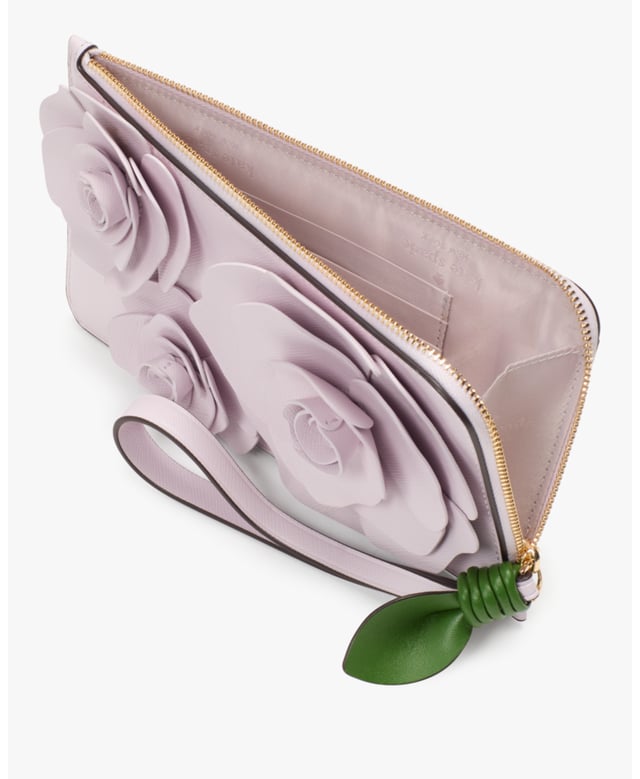 Here's A Place To Stash Concert Tickets, Photographs, Secret Love Notes...Oh, And Credit Cards Of Course.,  Flora Medium L-Zip Wristlet,  Length: 20.00 Cm,  Width: 1.50 Cm,  Height: 11.50 Cm