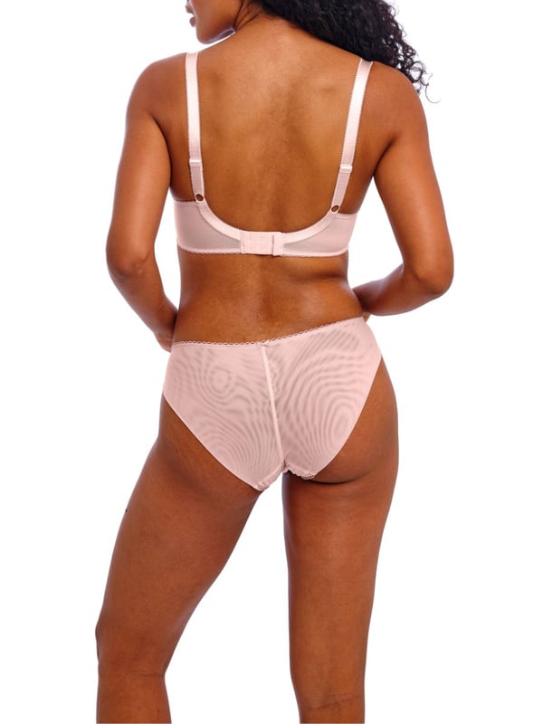Freya Love Crush Plunge Bra. Sheer underwired non padded plunge bra with a low centre, printed all over floral embroidery, picot elastics and powernet wings for support and anchorage. Product is recommended hand-wash only.