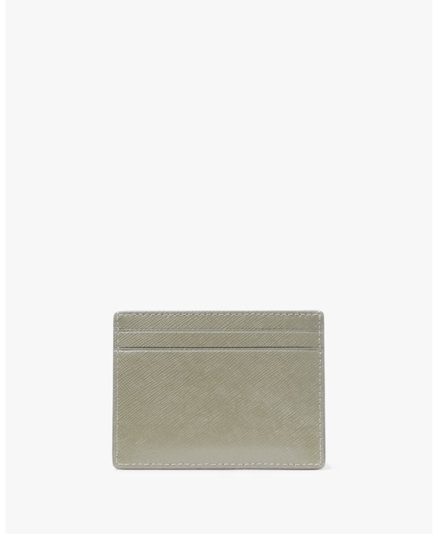 Here's A Place To Stash Concert Tickets, Photographs, Secret Love Notes...Oh, And Credit Cards Of Course., Madison Saffiano Leather Small Slim Card Holder, Metal Pinmount With Spade, 4 Cc Slots, Open Middle Compartment,  Length: 1.00 Cm,  Width: 7.50 Cm,  Height: 10.00 Cm