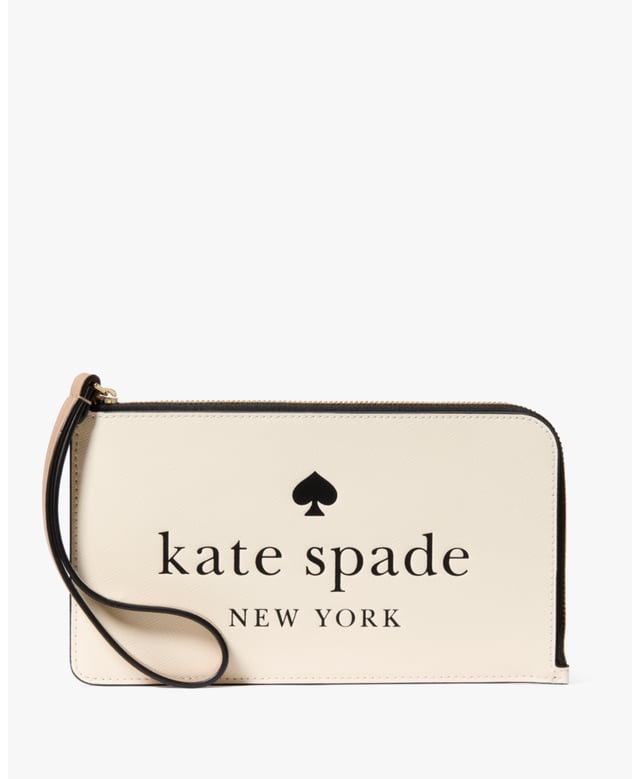 Lucy Medium L-Zip Wristlet, Lucy Colorblock Embossed Logo Medium L-Zip Wristlet, Fits Largest Iphone, 3 Cc Slots, Back Slip Pocket,  Length: 20.00 Cm,  Height: 12.00 Cm