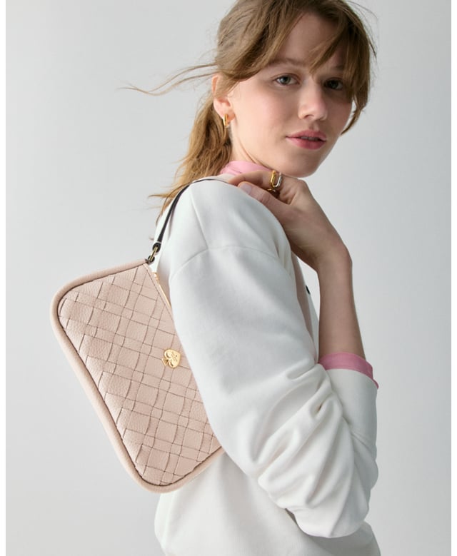 Kayla Woven Leather Convertible Wristlet, Kayla Woven Leather Convertible Wristlet, Fits Largest Iphone, 2 Cc Slots,  Length: 22.00 Cm,  Width: 4.00 Cm,  Height: 11.00 Cm
