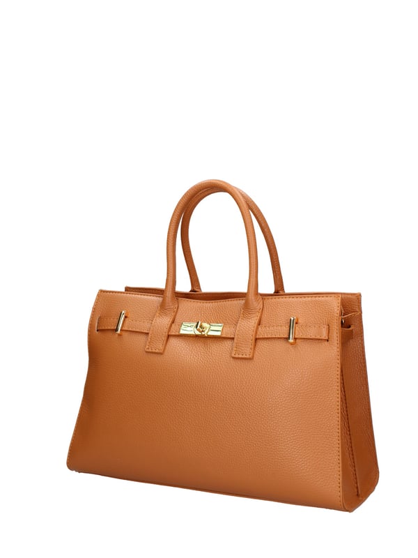 Bolso de mano mujer Hecho en Italia - Modelo Zelia Ultra - 100% cuero - 37.5 x 24.0 x 14.0 cm
