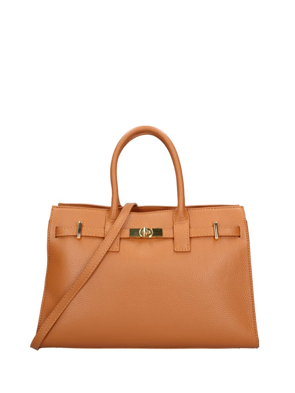 Bolso de mano mujer Hecho en Italia - Modelo Zelia Ultra - 100% cuero - 37.5 x 24.0 x 14.0 cm