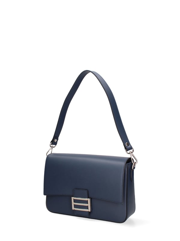 **Damen Umhängetasche Made in Italy - Modell Morea Nova - 100% Leder** - 25.0 x 17.0 x 7.0 cm