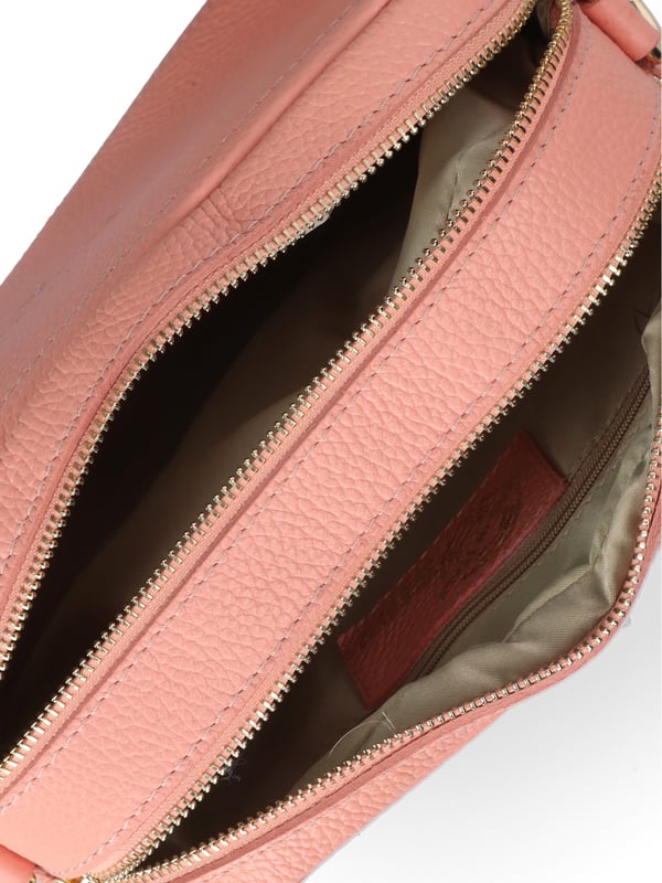 Bolso bandolera de mujer Hecho en Italia - Modelo Lumena Chic - 100% piel - 24.0 x 16.0 x 10.0 cm