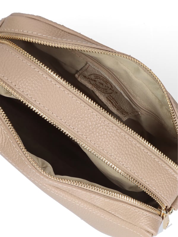 Damen Umhängetasche Made in Italy - Modell Lumena Chic - 100% Leder - 24.0 x 16.0 x 10.0 cm