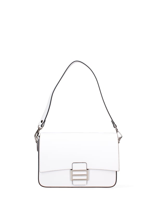 **Damen Umhängetasche Made in Italy - Modell Morea Nova - 100% Leder** - 25.0 x 17.0 x 7.0 cm