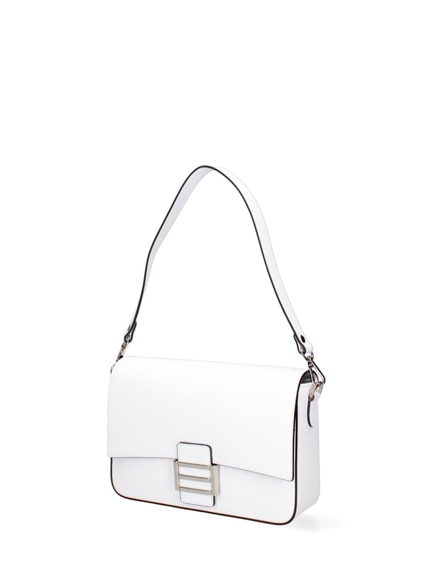 **Damen Umhängetasche Made in Italy - Modell Morea Nova - 100% Leder** - 25.0 x 17.0 x 7.0 cm