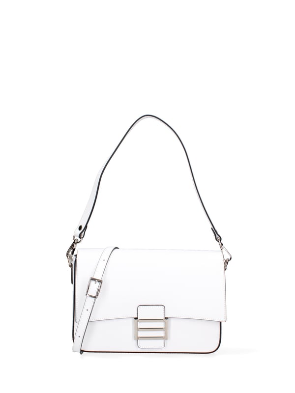 **Damen Umhängetasche Made in Italy - Modell Morea Nova - 100% Leder** - 25.0 x 17.0 x 7.0 cm