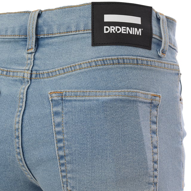 Dr Denim Women's Light Blue Chase Skinny Jeans in 90's Wash Main: 25% Polyester, Main: 3% Viscose, Main: 71% Cotton, Main: 1% Elastane. Dr. Denim's Chase skinny jeans in a 90's light wash are the perfect blend of retro style and modern comfort. With a tapered leg design and stretch denim fabric, they offer a snug fit that moves with you. Whether you're out on the town or just hanging out with friends, these jeans are sure to make a statement while providing the ultimate in comfort and style. Embrace the nostalgia with a fresh twist!