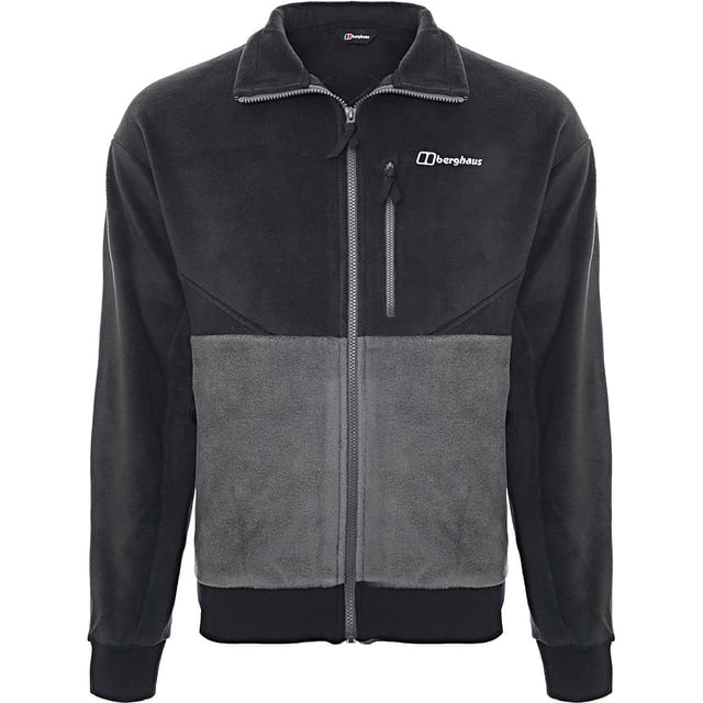 Main: 100% Polyester. This fleece is perfect for chilly days, serving as an extra layer under a jacket or cozy on its own. It features a zipped chest pocket and two hand pockets for convenience.