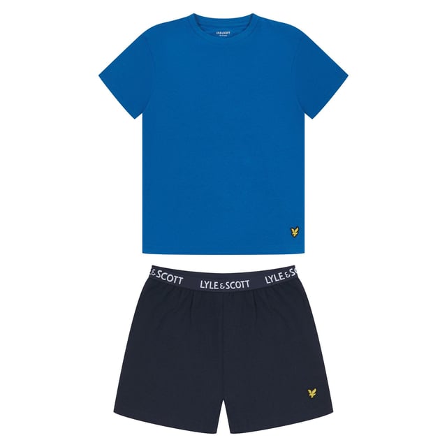 Lyle and Scott Juniors Loungewear Shorts Set. Prince cotton jersey sleepwear T-Shirt and shorts set. Complete with the classic embroidered eagle. Perfect for any occasion or gifting. Material: 50% Cotton, 45% Viscose, 5% Elastane. Ref: PRINCE9026.