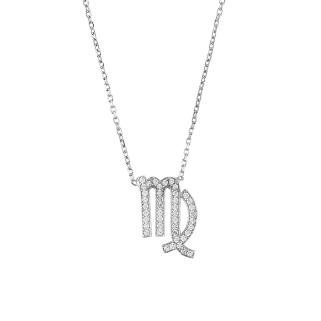 Dreaming of a timeless jewellery piece to add sparkle to your wardrobe? Look no further than our dazzling Zodiac Star Sign Pendant Necklace Silver. This unique pendant is hand-crafted from 925 sterling silver with beautiful multifaceted white zircons arranged into the symbol of your star sign. Featuring a lobster clasp for secure closure and a size adjuster, this necklace can be worn at either 40cm or 45cm chain length. The cute motif measures 1.5 x 1 cm and weighs 2.6 grams, perfect for any fashion-forward individual looking to express their creative style while making a statement.Virgos are known for their analytical minds, intelligence, and attention to detail. People born between August 23rd and September 22nd have a keen eye for all the small things that others might miss, making them excellent problem solvers. Virgo star signs are also known for their practicality, reliability and dependability.Whether you’re shopping for yourself or gifting a loved one something special, the Zodiac Star Sign Pendant Necklace Silver makes the ultimate addition to any jewellery collection!