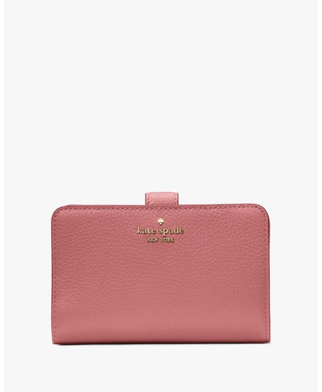 This Medium Wallet Holds All Your Credit Cards, Bills, Loose Change, I.D., Receipts, Tickets…And It Won't Take Up All The Space In Your Bag., Lena Pebbled Leather Medium Compact Bifold Wallet, 9 Credit Card Slots, Id Window, 2 Slip Pockets, 1 Bill Slot, L-Zip Coin Compartment,  Length: 14.00 Cm,  Width: 9.00 Cm,  Height: 14.00 Cm