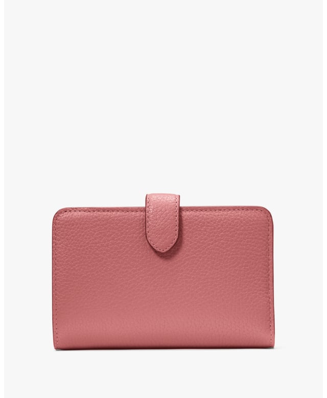 This Medium Wallet Holds All Your Credit Cards, Bills, Loose Change, I.D., Receipts, Tickets…And It Won't Take Up All The Space In Your Bag., Lena Pebbled Leather Medium Compact Bifold Wallet, 9 Credit Card Slots, Id Window, 2 Slip Pockets, 1 Bill Slot, L-Zip Coin Compartment,  Length: 14.00 Cm,  Width: 9.00 Cm,  Height: 14.00 Cm