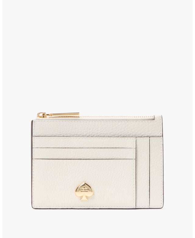 Here's A Place To Stash Concert Tickets, Photographs, Secret Love Notes...Oh, And Credit Cards Of Course., Kayla Pebbled Leather Large Slim Card Holder, 8 Cc Slots, 2 Slip Pockets, Zip Compartment,  Length: 13.00 Cm,  Height: 9.00 Cm
