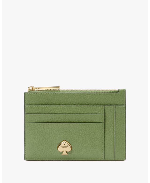 Here's A Place To Stash Concert Tickets, Photographs, Secret Love Notes...Oh, And Credit Cards Of Course., Kayla Pebbled Leather Large Slim Card Holder, 8 Cc Slots, 2 Slip Pockets, Zip Compartment,  Length: 13.00 Cm,  Height: 9.00 Cm