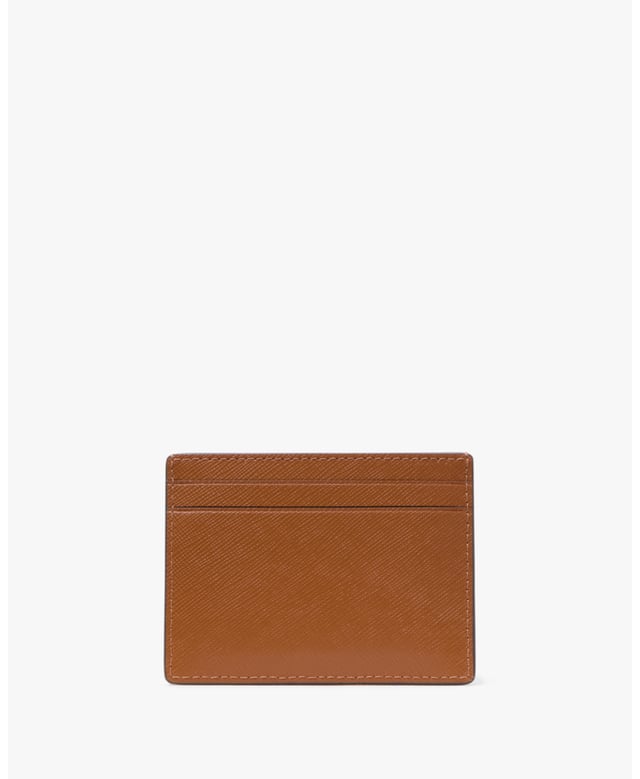 Here's A Place To Stash Concert Tickets, Photographs, Secret Love Notes...Oh, And Credit Cards Of Course., Madison Saffiano Leather Small Slim Card Holder, Metal Pinmount With Spade, 4 Cc Slots, Open Middle Compartment,  Length: 1.00 Cm,  Width: 7.50 Cm,  Height: 10.00 Cm