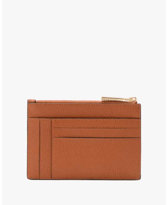 Here's A Place To Stash Concert Tickets, Photographs, Secret Love Notes...Oh, And Credit Cards Of Course., Kayla Pebbled Leather Large Slim Card Holder, 8 Cc Slots, 2 Slip Pockets, Zip Compartment,  Length: 13.00 Cm,  Height: 9.00 Cm
