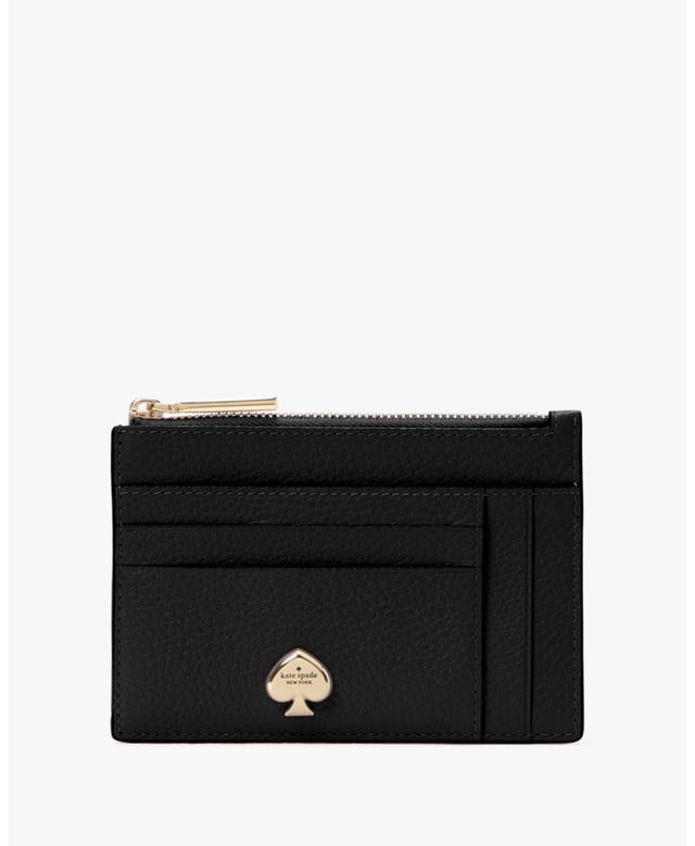 Here's A Place To Stash Concert Tickets, Photographs, Secret Love Notes...Oh, And Credit Cards Of Course., Kayla Pebbled Leather Large Slim Card Holder, 8 Cc Slots, 2 Slip Pockets, Zip Compartment,  Length: 13.00 Cm,  Height: 9.00 Cm