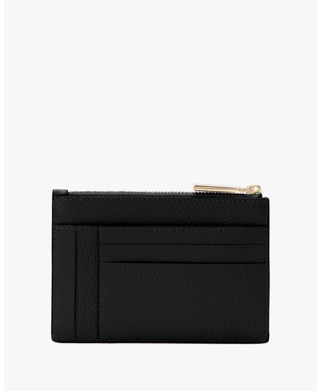 Here's A Place To Stash Concert Tickets, Photographs, Secret Love Notes...Oh, And Credit Cards Of Course., Kayla Pebbled Leather Large Slim Card Holder, 8 Cc Slots, 2 Slip Pockets, Zip Compartment,  Length: 13.00 Cm,  Height: 9.00 Cm