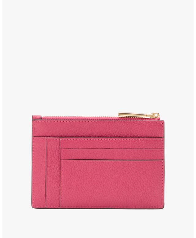 Here's A Place To Stash Concert Tickets, Photographs, Secret Love Notes...Oh, And Credit Cards Of Course., Kayla Pebbled Leather Large Slim Card Holder, 8 Cc Slots, 2 Slip Pockets, Zip Compartment,  Length: 13.00 Cm,  Height: 9.00 Cm