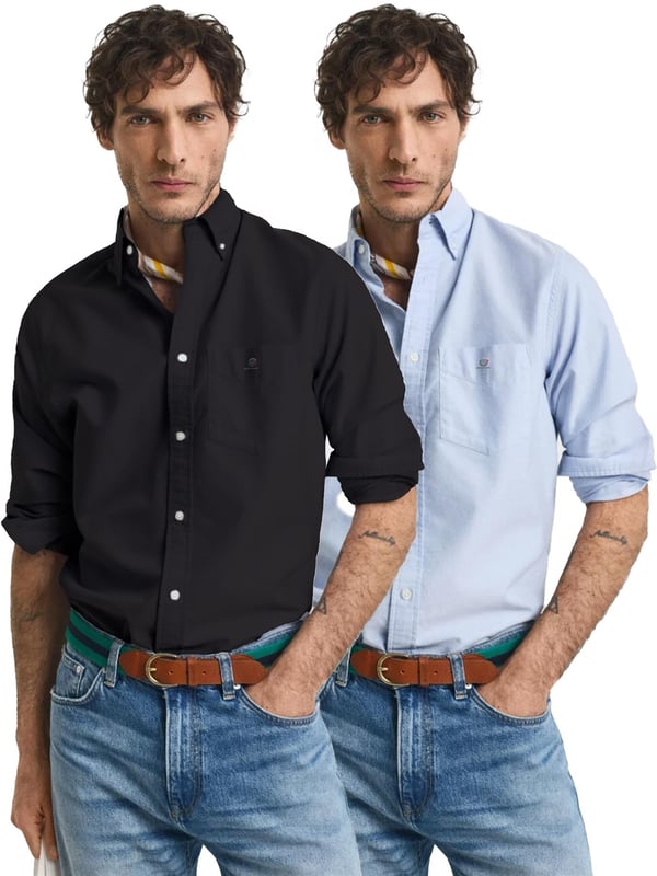 Introducing Enzo Milano Men's Shirts: the epitome of luxury. Impeccably crafted with lightweight, breathable cotton, these Regular Fit shirts feature a sophisticated Button-Down Collar and Long Sleeves for a timeless look. Each shirt is adorned with the Enzo Milano Logo, embroidered on the chest for a touch of exclusivity