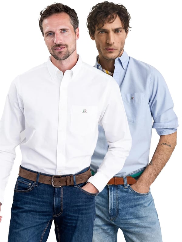 Introducing Enzo Milano Men's Shirts: the epitome of luxury. Impeccably crafted with lightweight, breathable cotton, these Regular Fit shirts feature a sophisticated Button-Down Collar and Long Sleeves for a timeless look. Each shirt is adorned with the Enzo Milano Logo, embroidered on the chest for a touch of exclusivity