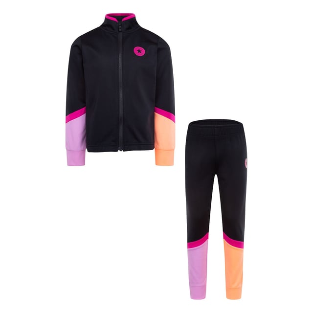 Stand-up collar.Full zip fastening.Ribbed cuffs.Elasticated waistband.Colorblocked design.